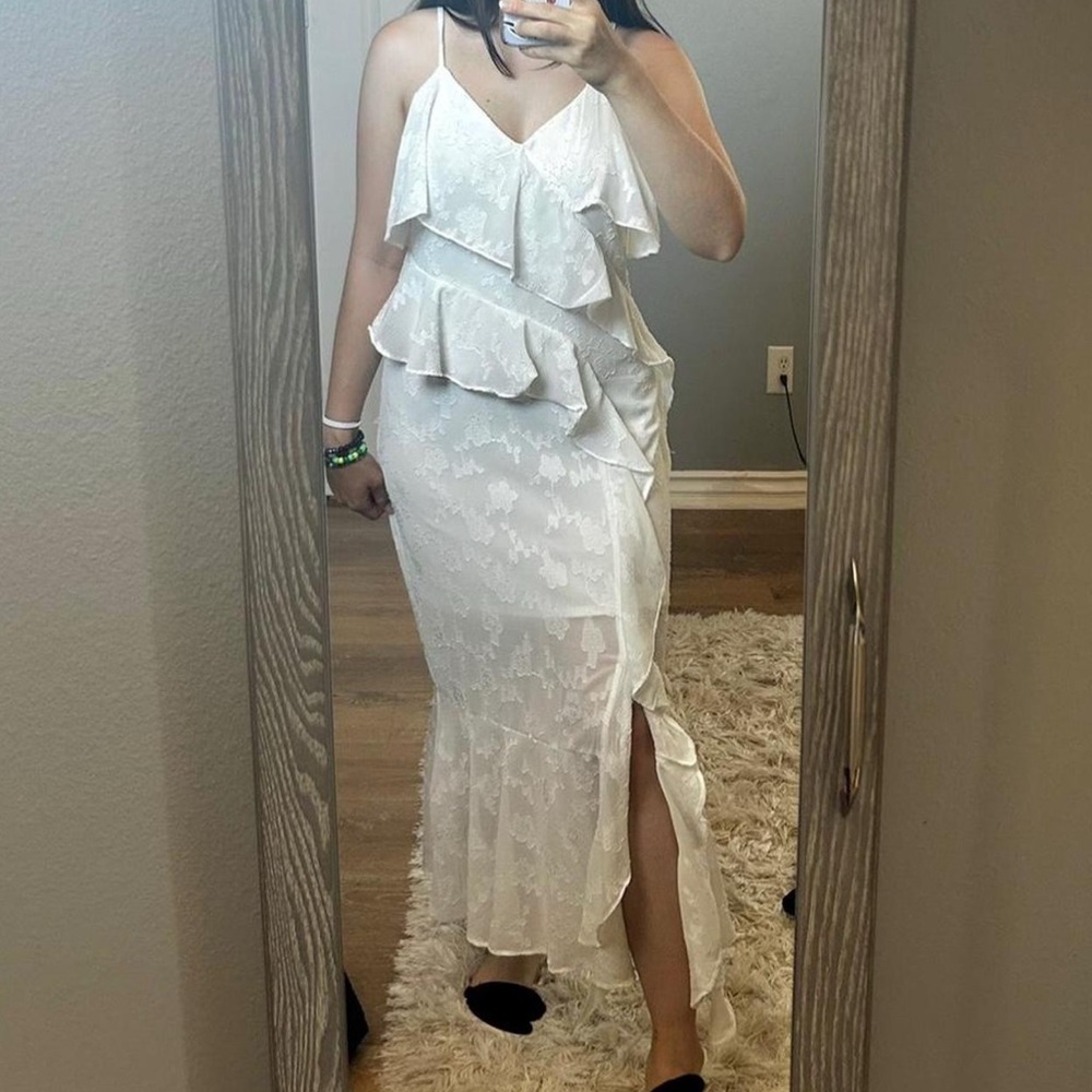 Wild Fable White Maxi Dress with Ruffles